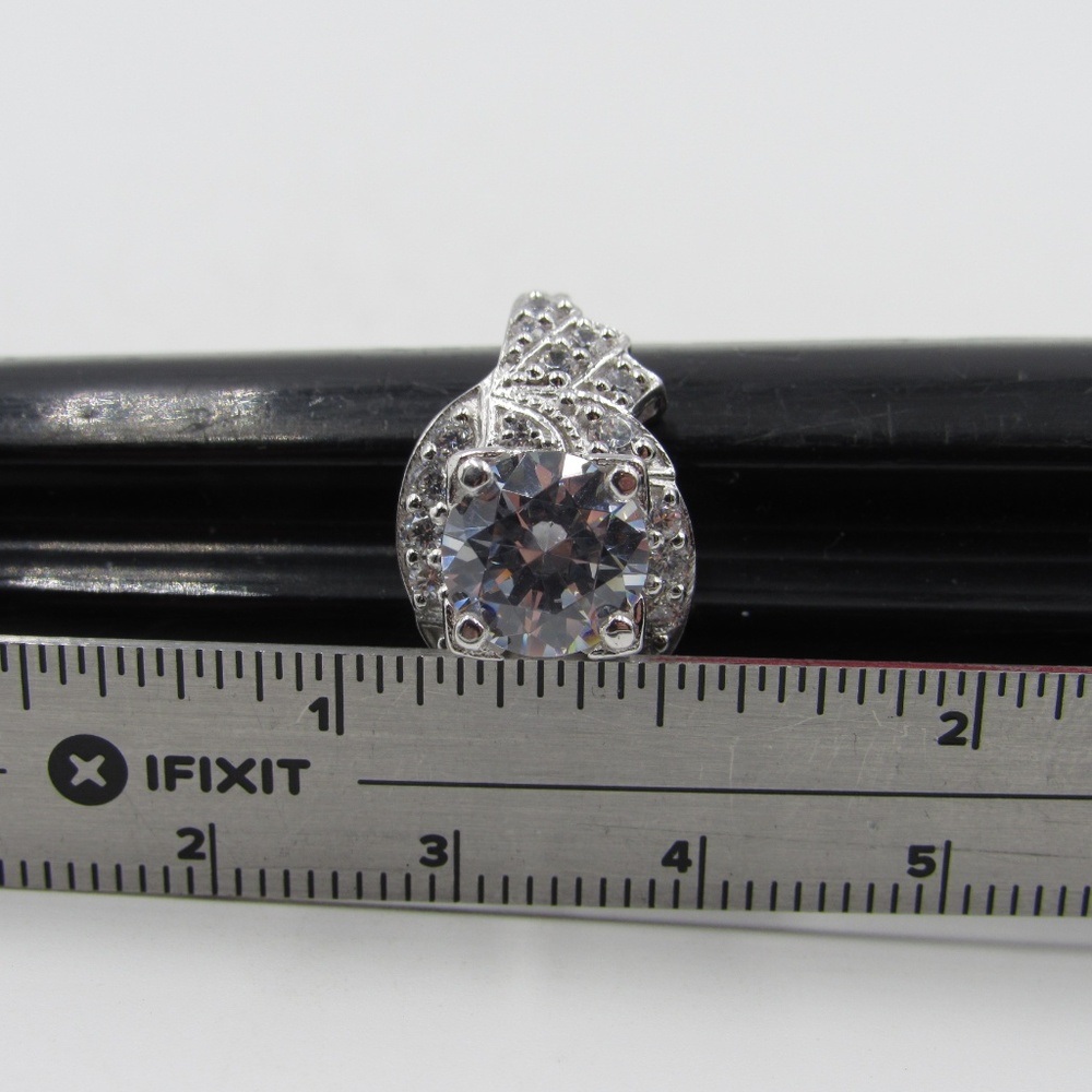 Vintage Size 5.75 Sterling Bright Clear CZ Ring - Picture 7 of 8